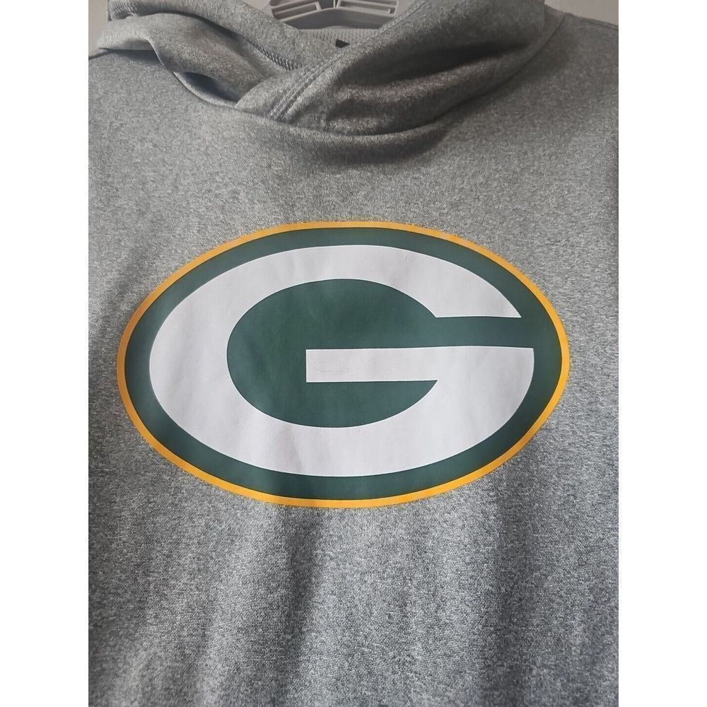 Nike Green Bay Packers Hoodie Sweat Shirt Hooded Gray Pullover Unisex Size XS - Picture 2 of 5